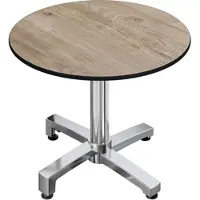 GGM Möbel CPBC | HPL Bistro Tisch | Ø:H 60 x 78 cm | Eiche / Aluminium | Zusatzgewicht | Rund