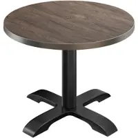 GGM Möbel BSD | Bistro Tisch | Ø 70 x 74,5 cm | Rund | Edelstahl Rand | | Light Wenge / Schwarz
