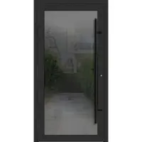 Haustuerenland.de PREMIUM Aluminium-Glas Haustür "FELINA" 90 mm BLACKLINE flächenbündig Anthrazit Eisenglimmer DB 703 beidseitig außen öffnend DIN links
