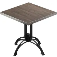 GGM Möbel BMLG | Bistro Tisch | 80 x 80 x 75 cm | Quadratisch | Edelstahl Rand | Light Wenge / Schwarz