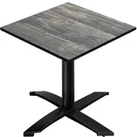 GGM Möbel CPTG | Bistro Tisch | B:T:H 70 x 70 x 76 cm | Rustikal Kiefer / Aluminium Schwarz | Zusatzgewicht