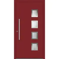 Haustuerenland.de Aluminium Haustür nach Maß "OLGA" 60 mm RC2 Purpurrot RAL 3004 beidseitig innen öffnend DIN links