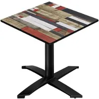 GGM Möbel CPTG | Bistro Tisch | B:T:H 70 x 70 x 76 cm | Vintage Bunt / Aluminium Schwarz | Zusatzgewicht