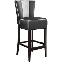 GGM Möbel 2er-Set Diner Barhocker | Leder | Schwarz | American Barhocker, American Diner Barhocker