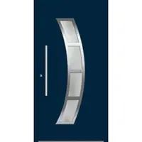 Haustuerenland.de Aluminium Haustür RC2 "MEIKE" 78 mm Edelstahl Stahlblau RAL 5011 beidseitig innen öffnend DIN links