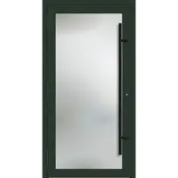 Haustuerenland.de PREMIUM Aluminium-Glas Haustür "AMY" 90 mm BLACKLINE flächenbündig Tannengrün matt RAL 6009 beidseitig außen öffnend DIN links