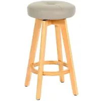 Proregal Barhocker Drehbar Und Einfach Sitzhöhe 67cm Holz Kunstleder Drehbar Taupe Helle Beine Barstuhl Tresenhocker