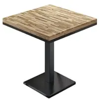 GGM Möbel MM | Bistro Massiv Tisch | Quadratisch | 70 x 70 x 77 cm | Eiche / Schwarz