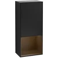 Villeroy & Boch Villeroy und Boch Finion Seitenschrank F540GNPD 41,8x93,6x27cm, links, Regal unten Walnut veneer, Black matt lacquer