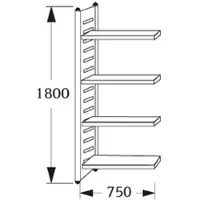 Kerkmann Regalfeld "M2", 4 B”den, (B)750 x (H)1.800 mm