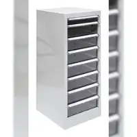 Proregal Schubladencontainer Kobra mit 8 Schubladen | HxBxT 74x28x34cm | Lichtgrau