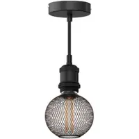 Ledscom.de Vintage Pendelleuchte RETRA, schwarz, inkl. E27 LED, G120, extra warmweiß, 4W, 220lm