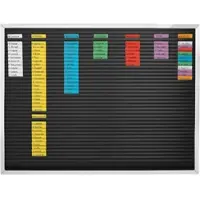 MAGNETOPLAN Streifenstecktafel Streifensteckplaner 93B - 119x131,4cm (BxH) - 93 Bahnen - Anthrazit - Alurahmen
