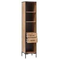 Proregal Möbelpartner Hochschrank Panda | HxBxT 195x40x40 cm | Eiche von