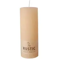 Papstar Rustic Zylinderkerze, durchgefärbt 95792 , 1 Karton = 6 Stück, creme