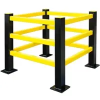 Proregal Säulenschutz Hybrid | 4x Eckpfosten & 12x Querbalken (100cm) | H√∂he 100cm | Individuell anpassbar | Schwarz-Gelb