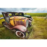 Papermoon Fototapete "Oldtimer", bunt, B:2m L:1,49m, Vlies, Tapeten, Fototapete