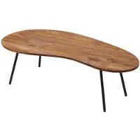 KADIMA DESIGN Design Couchtisch WL5.617 122x36x63 cm Sheesham mit Metallbeinen Schwarz, Nierentisch Massivholz, Holztisch Tischbeine Metall, Cooler Massivholztisch, Tisch Flach Modern