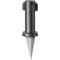 Ledscom.de Garten-Steckdosen-Säule PORU mit Erdspieß für außen, 2-Fach, Edelstahl, schwarz, rund, 27cm