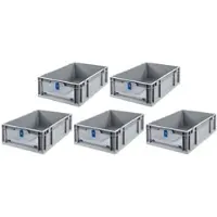 Proregal 5x Eurobox NextGen Insight Cover | HxBxT 17x40x60 | 34 Liter | Niedrig/Blau | Eurobehälter, Transportbox, Transportbehälter