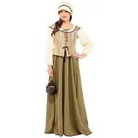 Buttinette Kostüm "Mittelalter" für Damen, oliv-color/natur