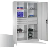 C+P Werkstattschrank mit 6 Schubladen | HxBxT 195x120x50cm | Lichtgrau von PROREGAL