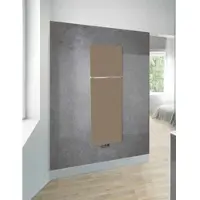 Zehnder Fina Lean Bar Design-Heizkörper elektrisch, 1800x48x500 mm, Beige Grey, schlankes Design mit Handtuchhalter