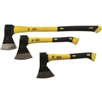 Vago-Tools Axt Beil Spaltaxt Holzaxt 600 1000 1250 g Fiberglasstiel 3 tlg Set
