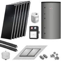 WOLF-Garten WOLF Solaranlage mit 6 Stk. TopSon F3-1 Kollektoren, SM2-2 Regelung und Pufferspeicher BSH-1000 - 2486517W35