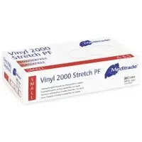 Meditrade Vinyl 2000 Strech PF Untersuchungshandschuh 1253M , 1 Karton = 10 x 100 = 1000 Stück, Größe M