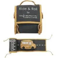 Lorena Canals - Ride & Roll Spielset, Schulbus, schwarz / gelb (2er-Set)