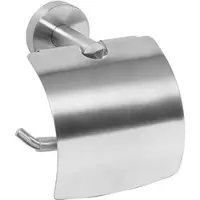 BRILLANTBAD BEO Papierrollenhalter mit Deckel Edelstahl matt 135x120x98 mm für Bad & WC >> zum Bohren oder Kleben*
