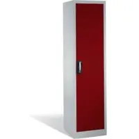 C+P Aktenschrank Acurado mit Drehtür, 5 Ordnerhöhen, H1950xB500xT500mm Front Rubinrot Korpus Lichtgrau