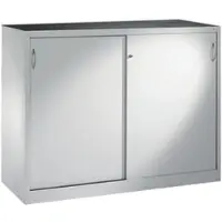 Californian Products CP Stahlschrank mit Schiebetüren 160 x 120 cm grau, 160x120x40 cm