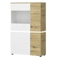 Möbel Kraft Vitrine Soft-Close Luci , weiß , Maße (cm): B: 91 H: 146 T: 40.0