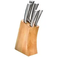 Justinus Messerblock 6-teilig New Steel Design , holzfarben , Holz