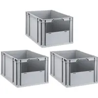 Proregal SuperSparSet 3x Eurobox NextGen Insight HxBxT 32 x 40 x 60 cm 65 Liter Front Offen Eurobehälter Transportbox