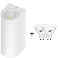 Braytron Außenwandleuchten Wandlampen Weiß- Model-L + 2x Leuchtmittel Kaltweiß