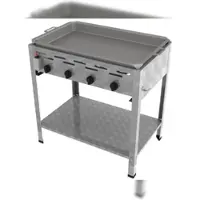 ChattenGlut Professional Gastrobräter 4-flammig Standgerät 14,7kW und Edelstahlpfanne