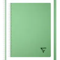 Clairefontaine 5x Linicolor ESSENCE, Spiralbuch A4, 90 Blatt kariert 90g, Doppelspiralbindung, Einband aus gerilltem PP - Salbeigrün| 327121C
