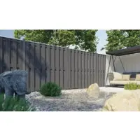 Meingartenversand.de WPC Zaun Husum 90 x 180 auf 90 cm – WPC Sichtschutzzaun, Anthrazit – abgeschräkter Sichtschutz – Zaunelemente für Garten & Terrasse