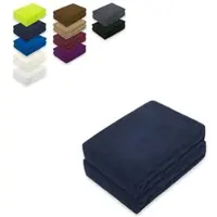EXKLUSIV HEIMTEXTIL Doppelpack Frottee Spannbettlaken 120 x 200 cm Navyblau