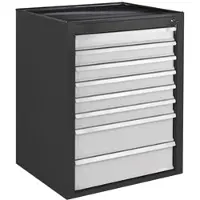 Proregal Schubladenschrank Kobra mit 8 Schubladen HxBxT 90 x 71 x 55 cm Anthrazitgrau Lichtgrau