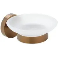 BRILLANTBAD BAMBER Seifenablage mit Glasschale Messing Gold Kupfer matt Milchglas 110x55x105 mm für Bad & Küche >> zum Bohren oder Kleben*