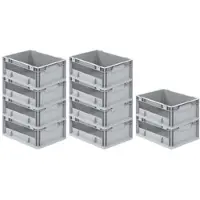 Proregal 10x Eurobox NextGen Insight | HxBxT 17x30x40cm | 16 Liter | Seite offen | Eurobehälter, Transportbox, Transportbehälter