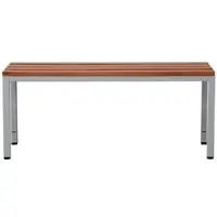 Proregal Sitzbank Seal | Freistehend | Grau/Buche | Ohne Rückenlehne | HxBxT 40x100x40 cm | Holz
