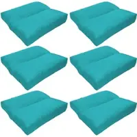 NYVI Loungekissen SunLounge Outdoor 40x40 cm Aqua 6er Set - Wasserabweisend, Schmutzabweisend, Bequem, für Stühle, Bänke, Boden