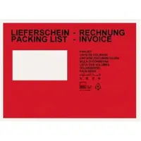 KK Verpackungen 250 Dokumententaschen Lieferscheintaschen Din C5 Rot Begleitpapiertaschen