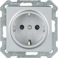 Siemens SCHUKO-Steckdose aluminiummetallic/ Schutzart IP20 m. Berührungs/Kinderschutz/1 Stk.