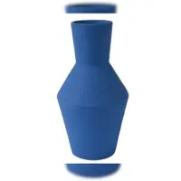 Décoris Vase Terrakotta 11x21cm Deko Blumenvase blau handgemacht - Stabile Tischvase - Wohnzimmer Deko - Keramikvase Modern Rund - Tulpenvase - Flower Vases